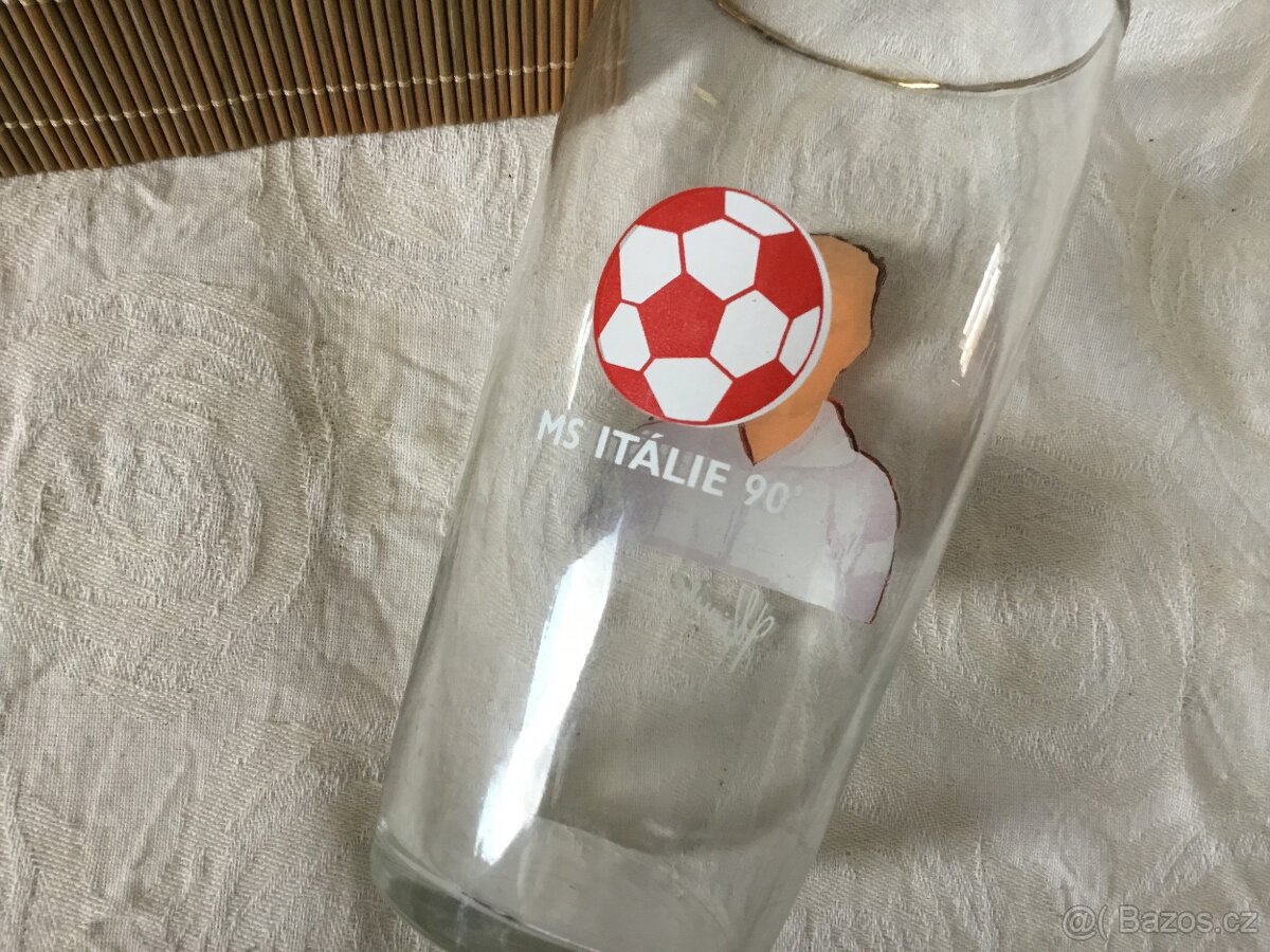 sklenice s obrazky 1973, sport, fotbal, histor. auta - 18