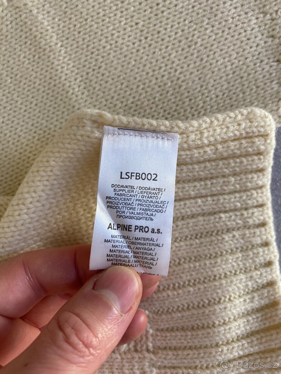 Nová dámská šála Alpine Pro - černá, krémová - akryl - 18