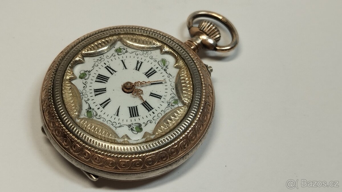 Starožitné celostříbrné pěkně zdobené kapesní jeptišky - 18