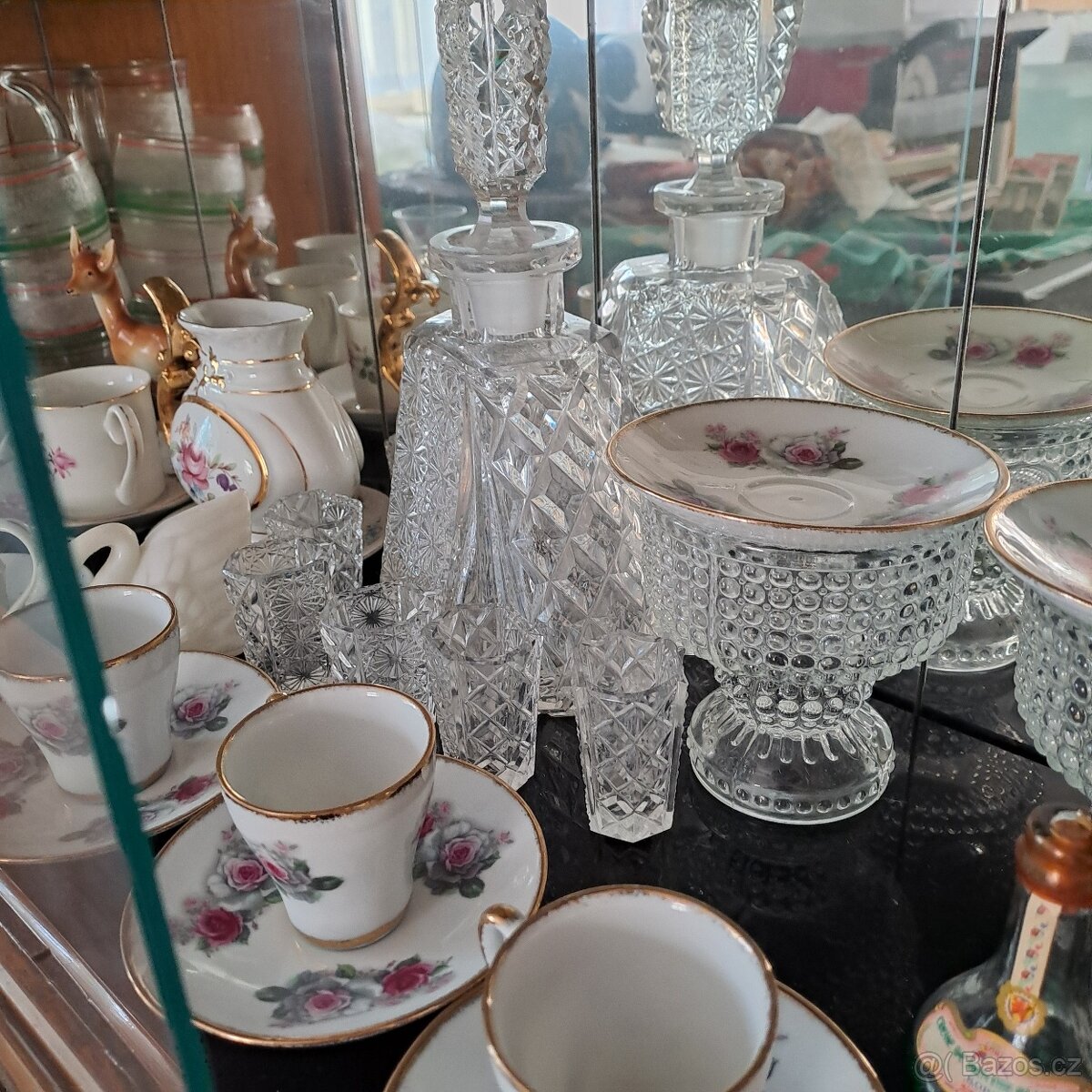 Porcelán starožitný nábytek sklo czechoslovakia - 18