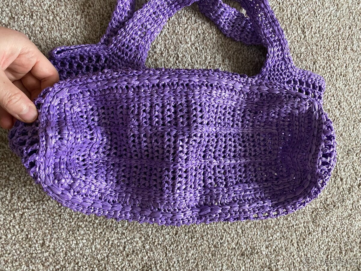 Nové lýkové tašky na knoflíky - červená, fialová - 18