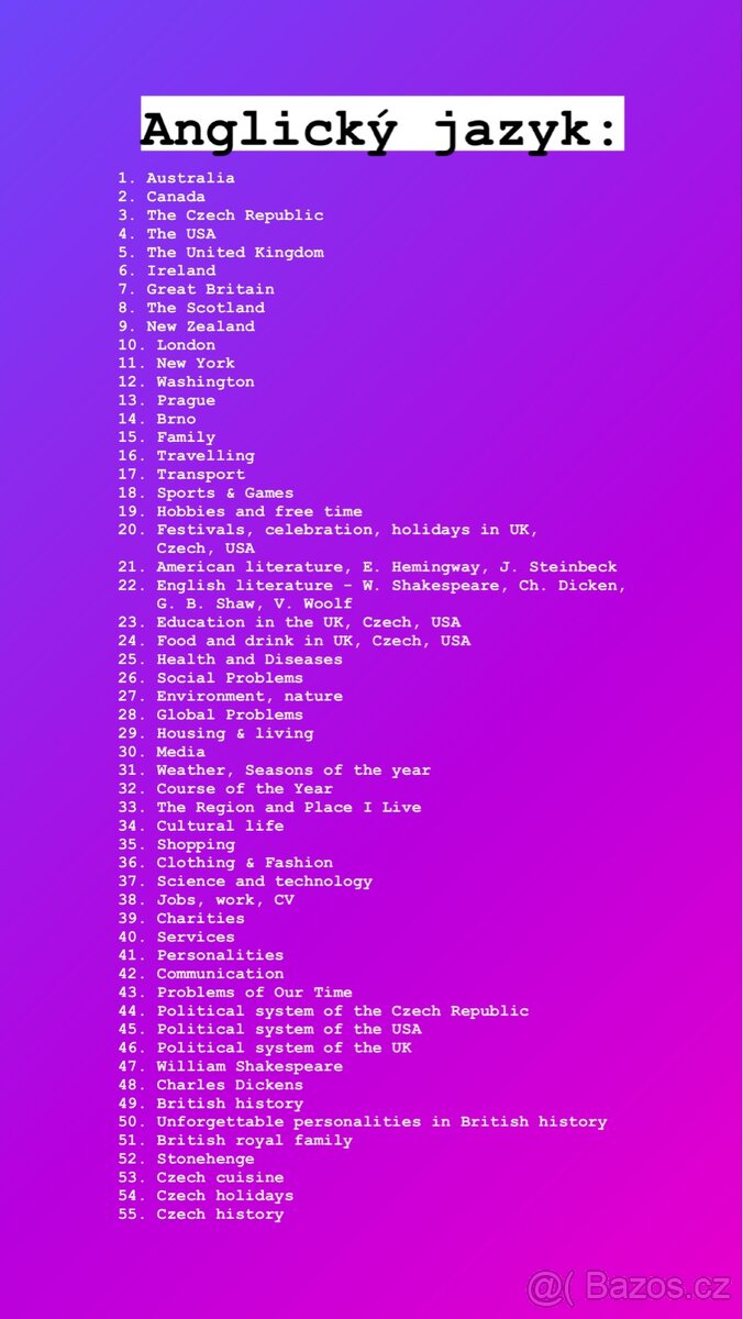 Maturitní četba & Otázky k maturitě 2026 - 18