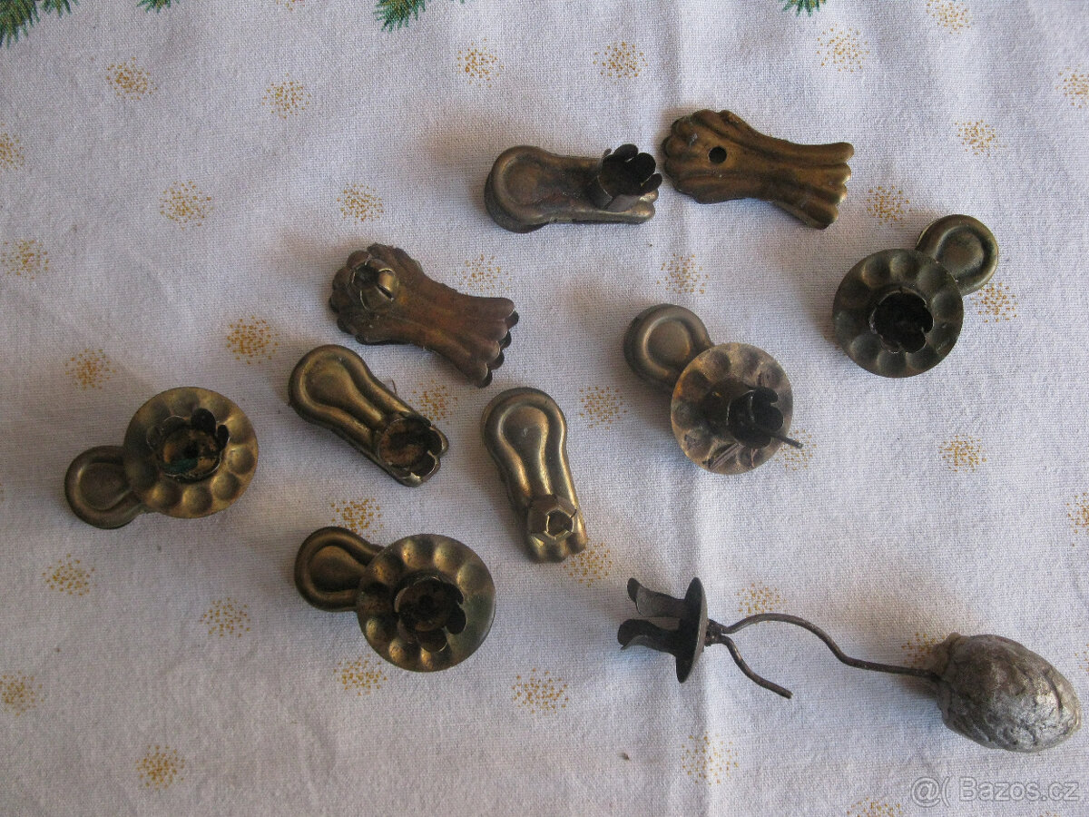 Kované,staré svícny,ke krbu+2 sošky,Vánoční dekorace,žabky - 18
