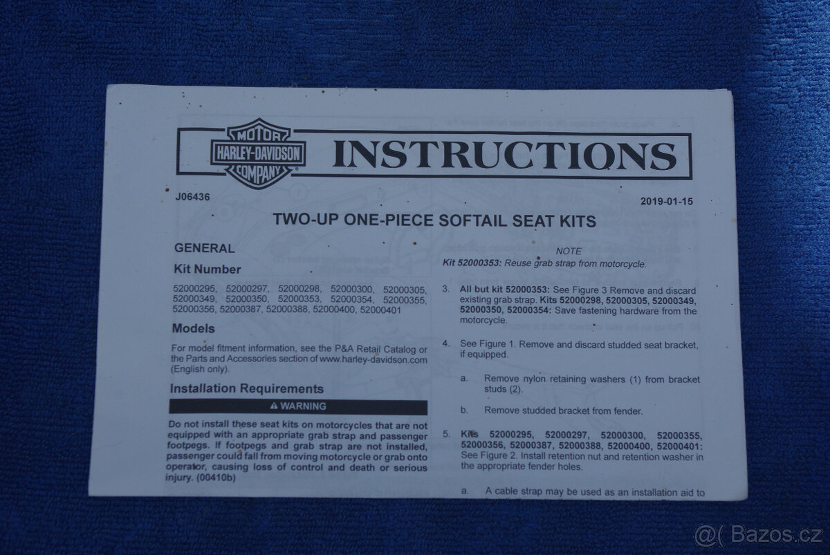 Prodám sedlo, dvojsedlo, sedlo spolujezdce Harley Davidson - 18