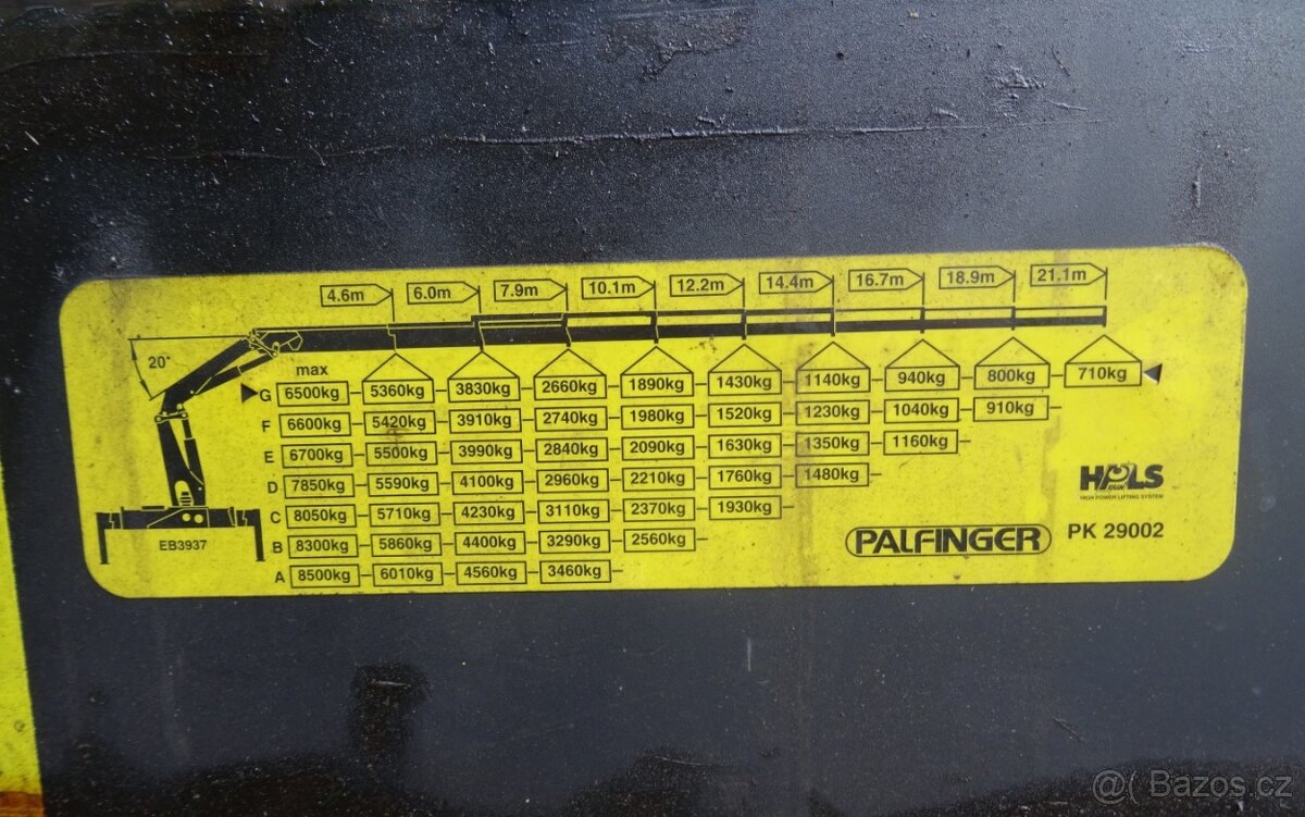 Výkonná hydraulická ruka PALFINGER PK 29002 G, naviják, 23 m - 18