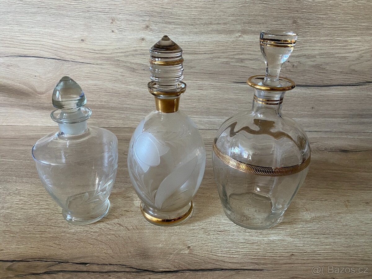 karafa stará skleněná karafa láhev na alkohol demižon - 18