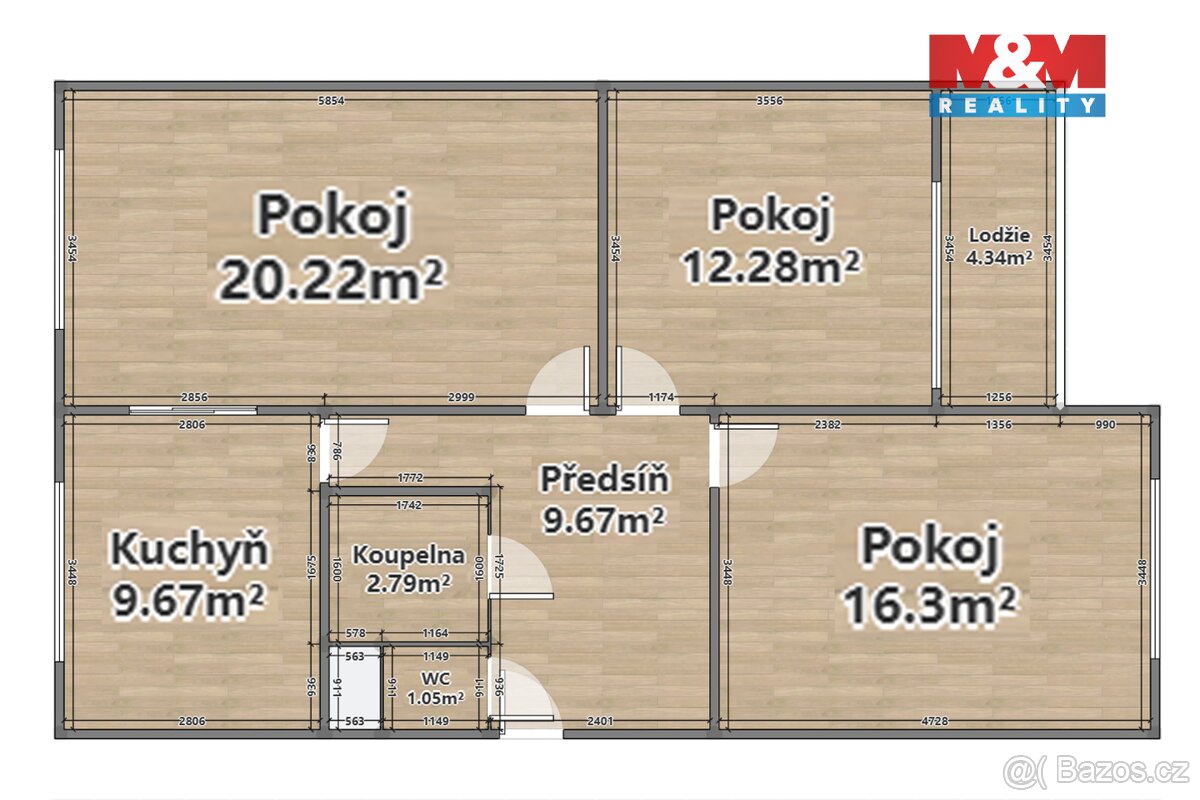 Prodej, byt, 3+1, DV, 77 m² , Strašice Huť - 18