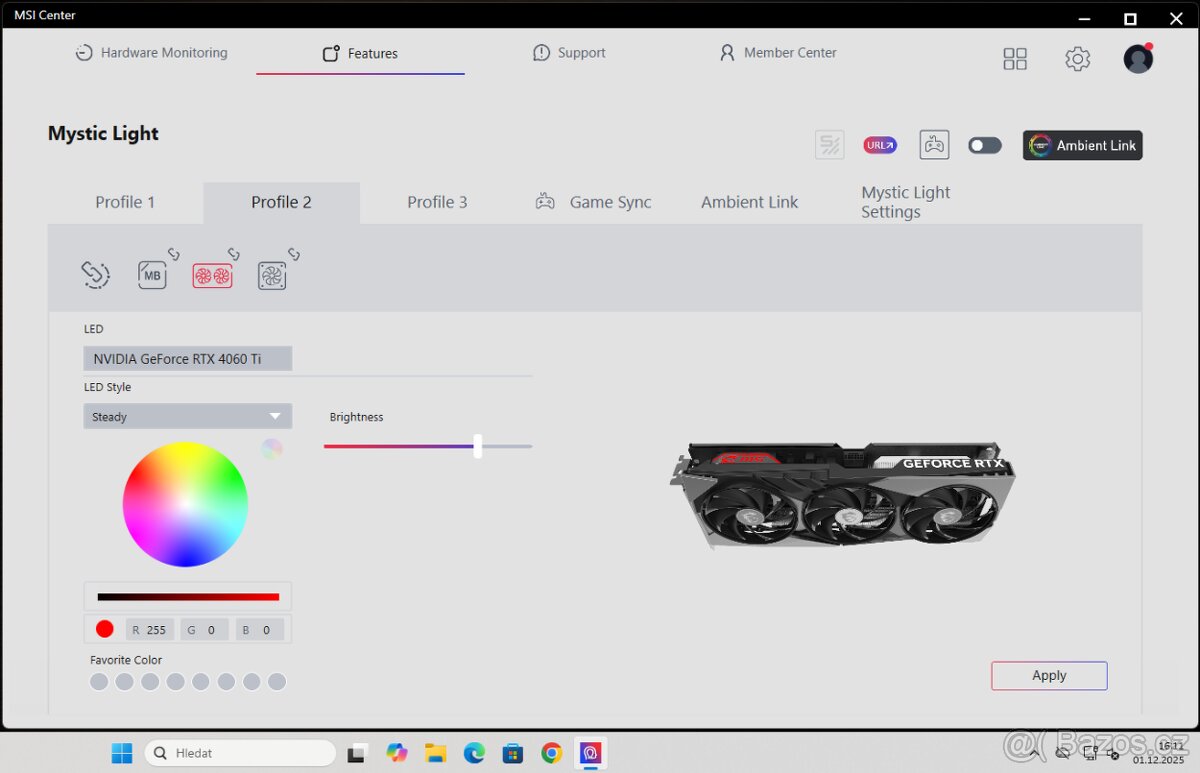 Ryzen 5 3600 12vláken,RTX 4060Ti,32GB,1TB m.2, WIN11,500W - 18