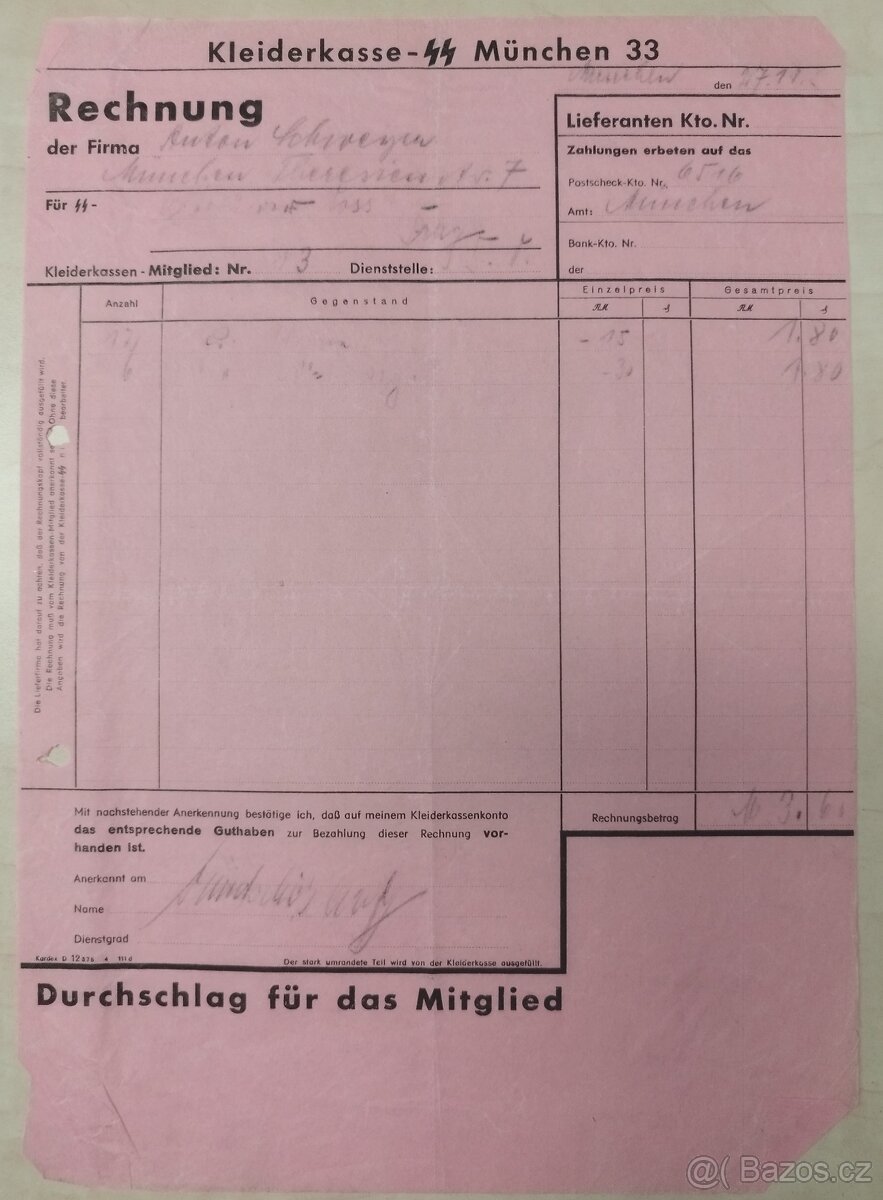 DOKUMENTY PO GENERÁL SS BERNHARD VOSS 4 - 18