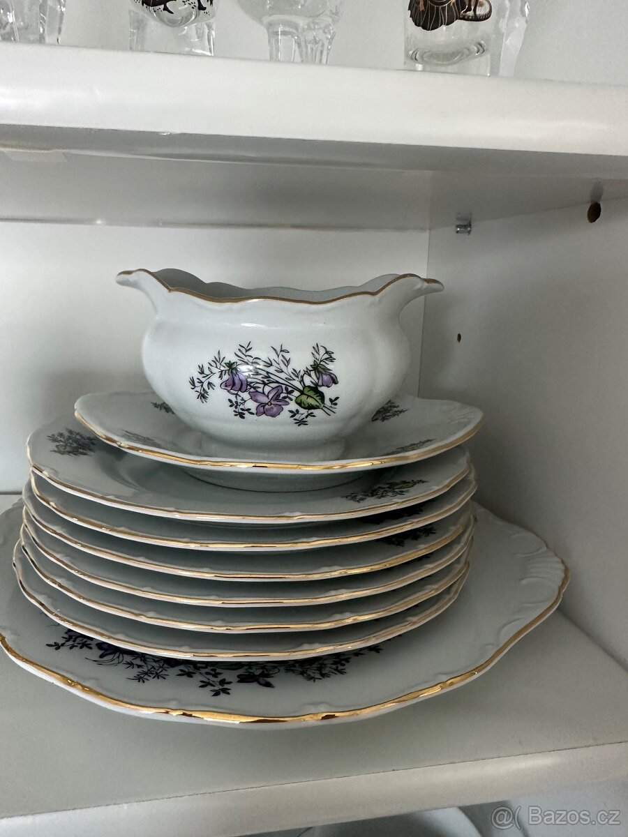 Růžový porcelán, porcelánová sada - 18