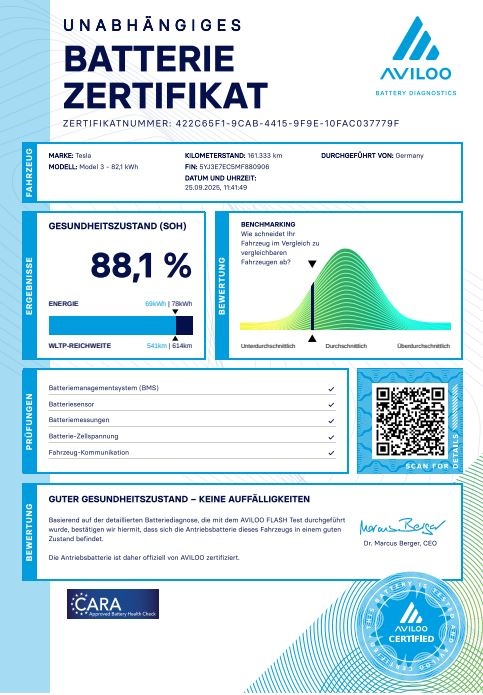 Tesla Model 3 DUAL MOTOR PERFORMANCE AWD 377 kW SOH 88,1% - 18