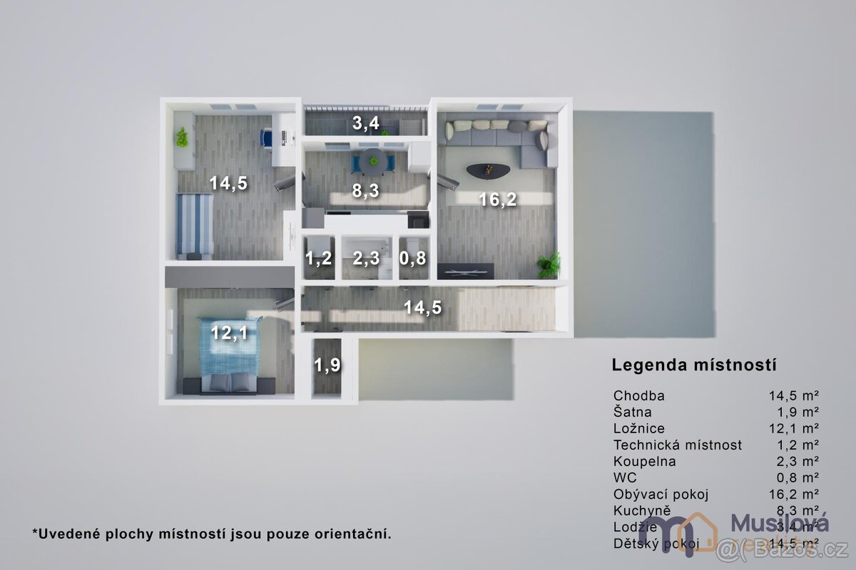 Prodej bytu 3+1 80 m2 - 18