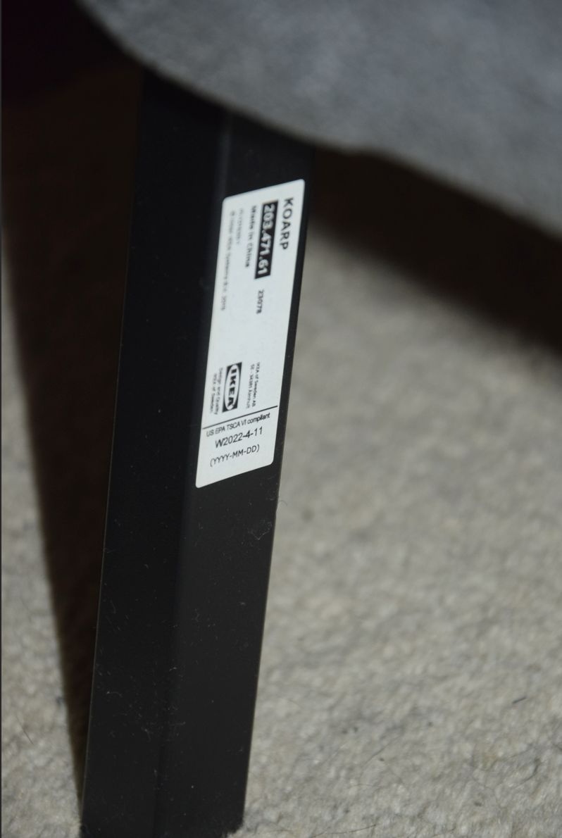 Křeslo IKEA KOARP potah Gunnared šedá, robustní a stabilní - 18