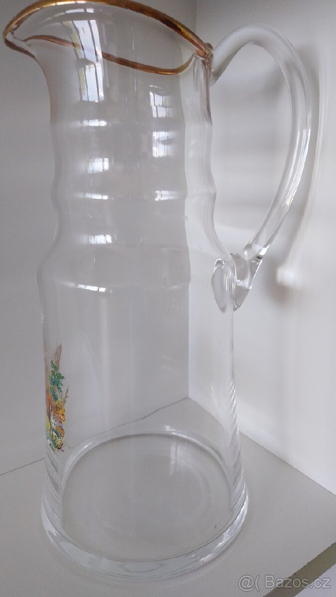 Modrá číše,váza, ozdobné láhve,skleněné džbány - 18