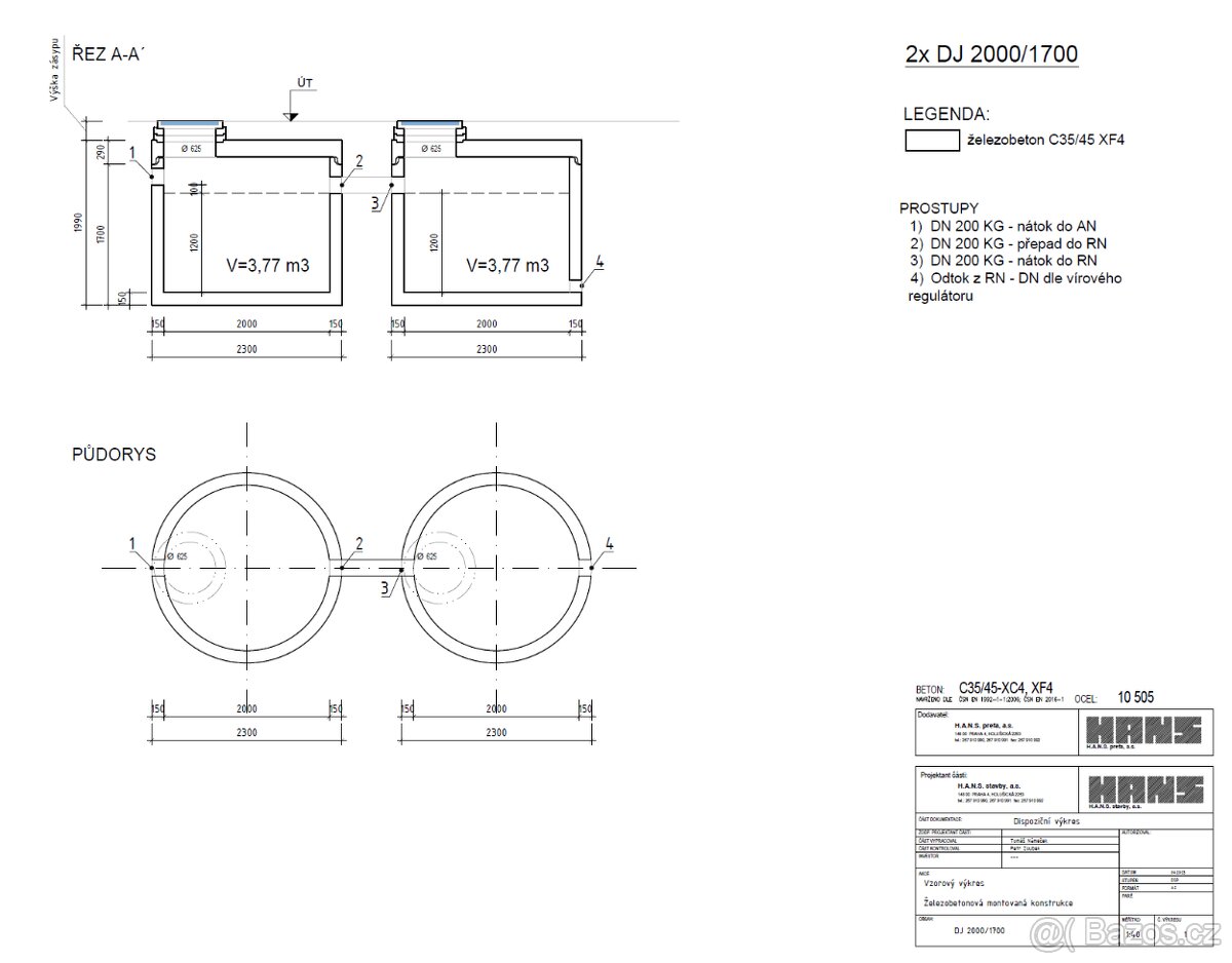 2 x betonová jímka na dešťovou vodu - dešťovka - 18