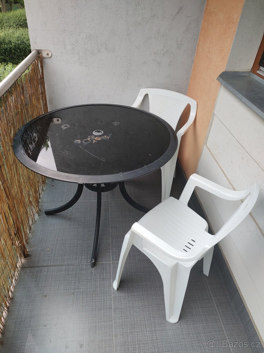 ⭐⭐⭐ZAHRADNÍ POSEZENÍ KOMPLET STOLEK+ 2x ŽIDLE + SLUNEČNÍK - 18