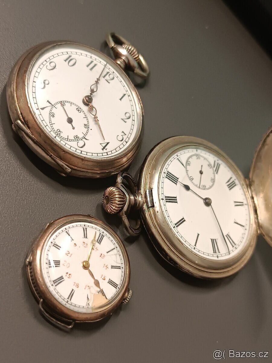 PRO SKUTEČNÉ SBĚRATELÉ 3 X STAROŽITNÉ KAPESNÍ HODINKY👍👍👍 - 18
