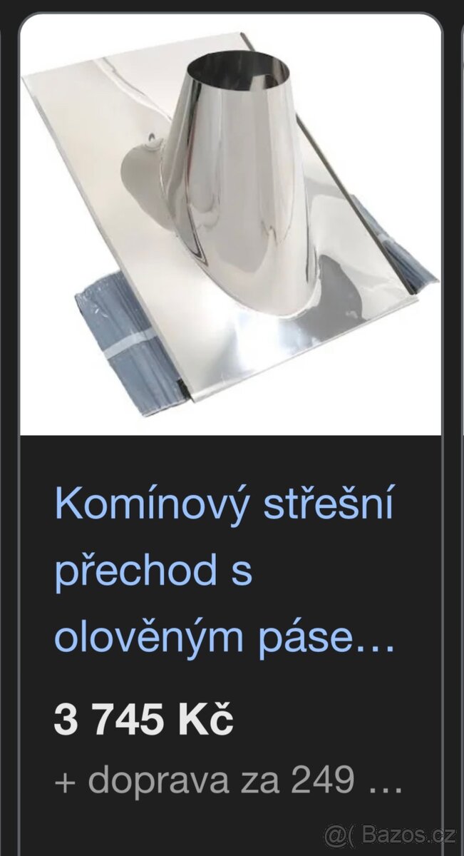 Komín nerez, izolovaný komín, sněholamy - 2 ks - 18