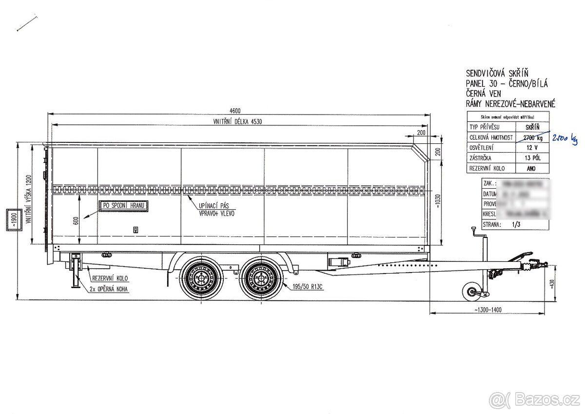 Nákladní přívěs skříň 2500kg - 18