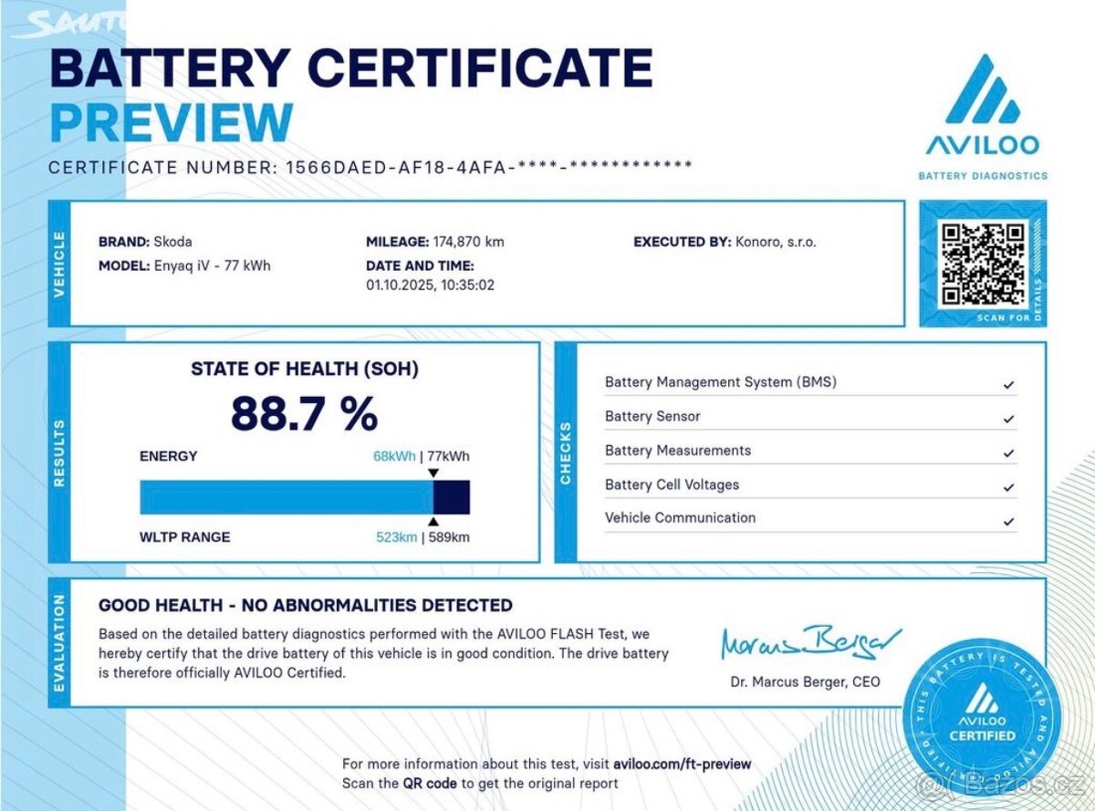 Škoda Enyaq, 82kWh, SOH 89%,KEYLESS, Výhřev,s DPH 569 000,- - 18
