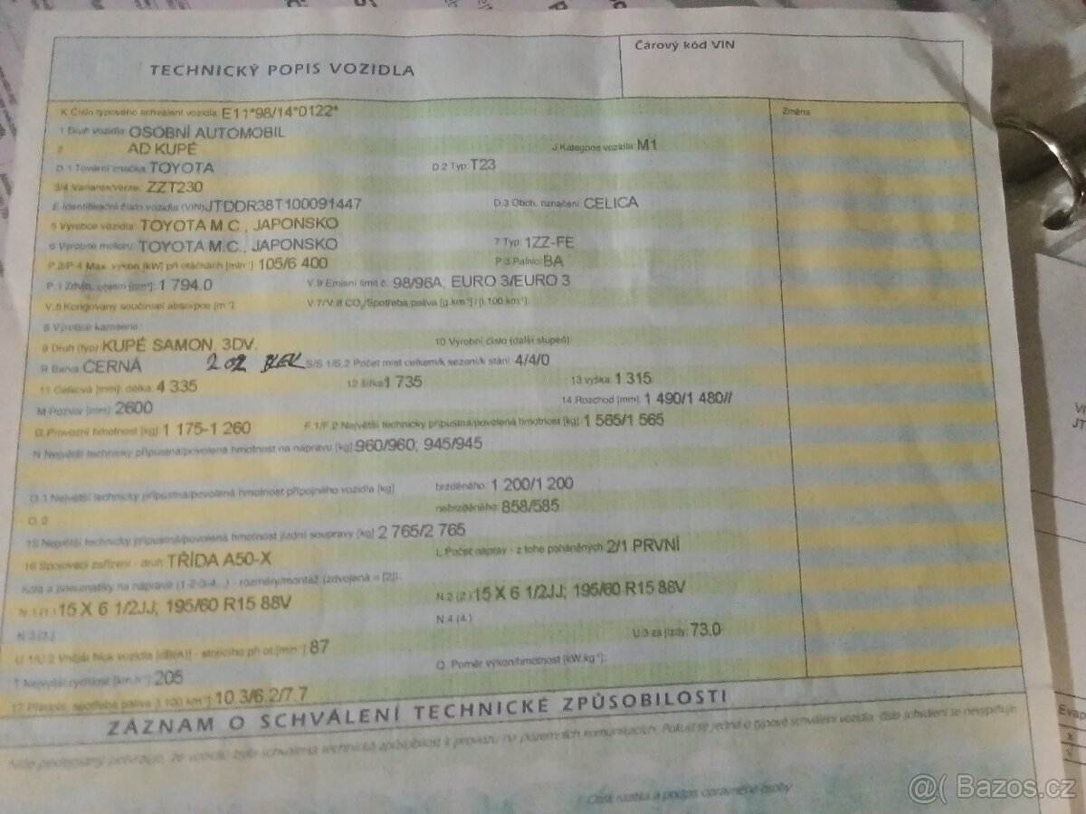 Toyota Celica 1.8 r.2001 118 kW. Motor 1ZZ-FR T23. - 18