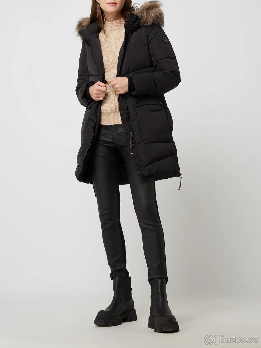 Dámská zimní černá bunda kabát s kožešinou Only NewRoona S - 18