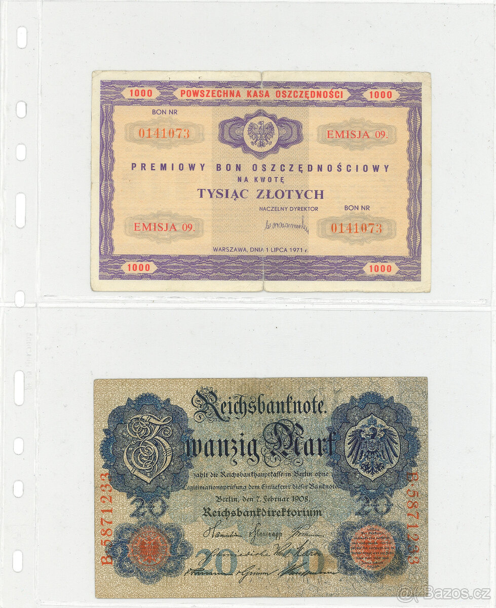 Plný šanon mix bankovek celý svět - Konvolut - sbírka - 18