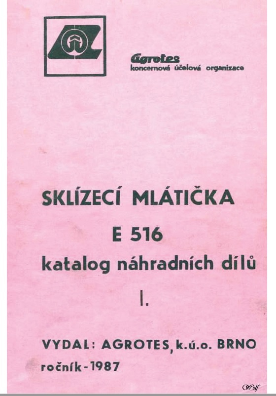 Kombajn E 514 návod + kat. dílů + katalog dílů motor IFA - 18