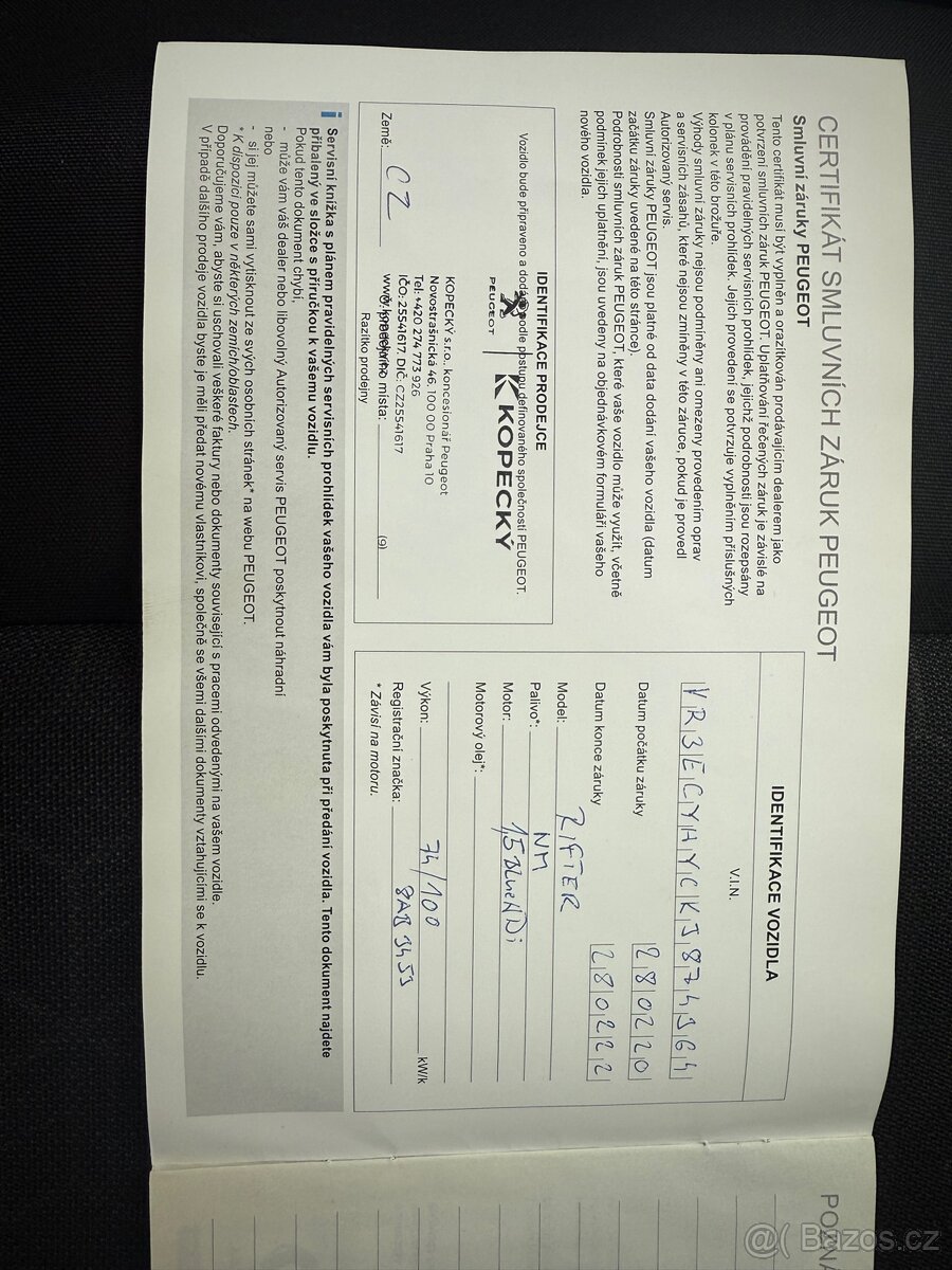 Peugeot Rifter, 1.5 BlueHDI 100 S&S,7-míst,DPH, ČR - 18