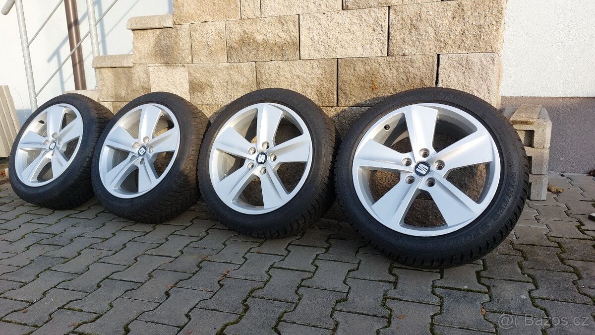 Alu kola 5x112 r17 Seat FR originá Cupra zimní pneu - 18