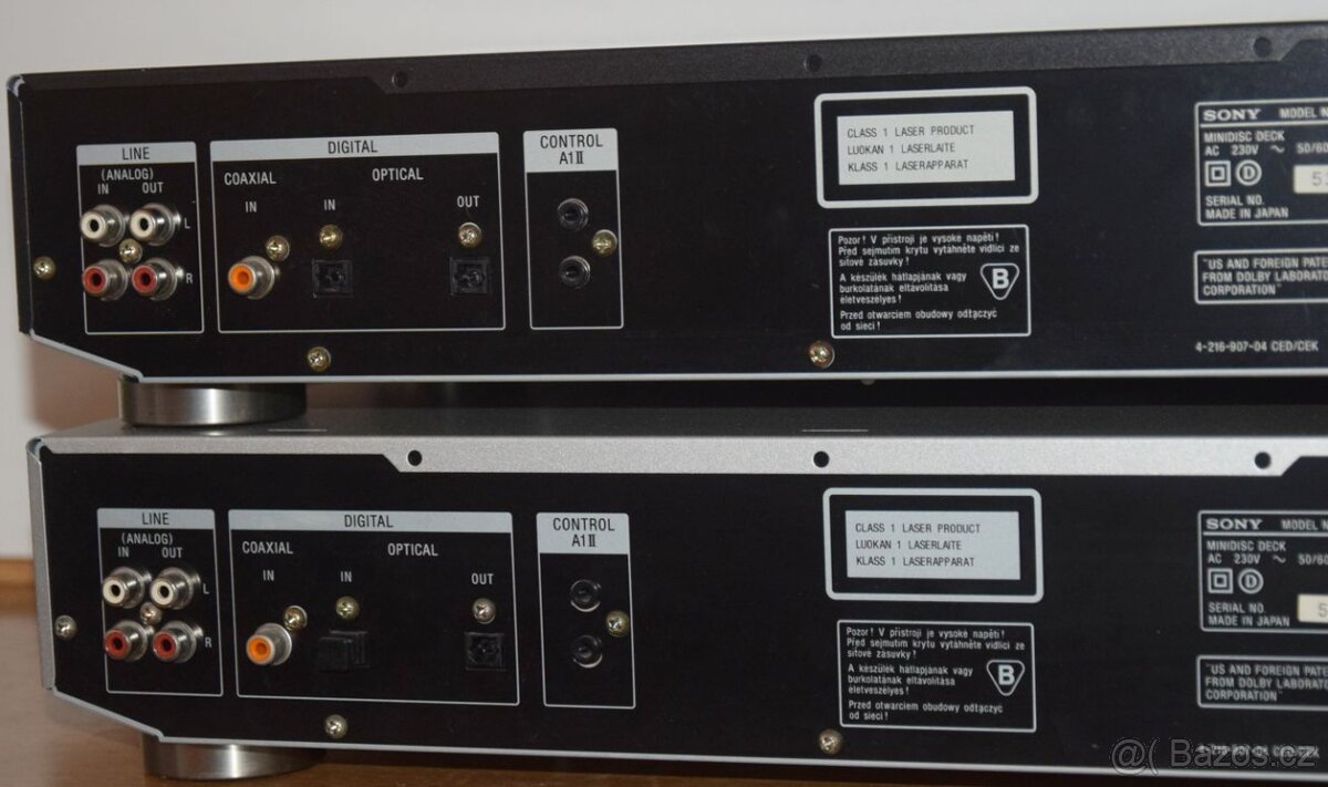 Minidisc deck SONY MDS-JE530,10xMD, manuál a kabely cinch - 18
