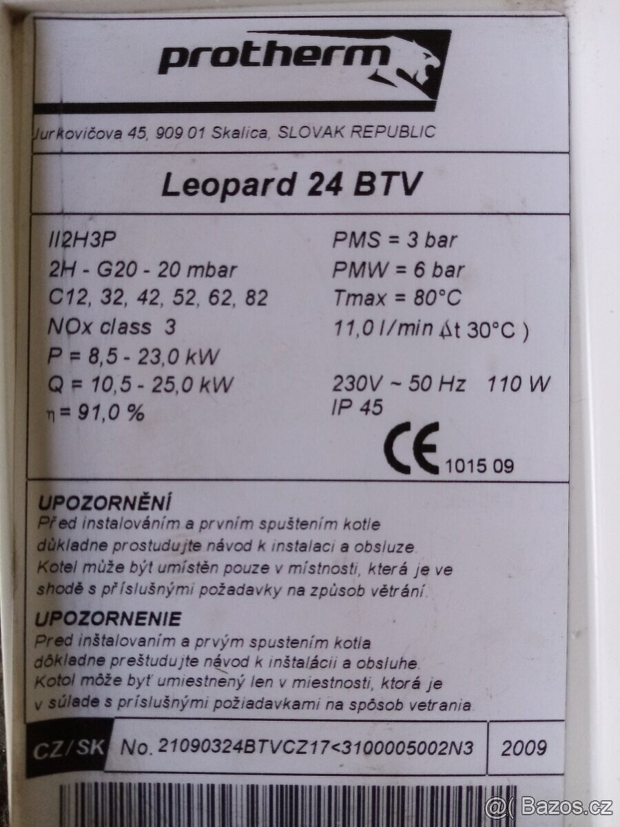 Protherm Leopard 24 BOV, Protherm Leopard 24 BTV - 18