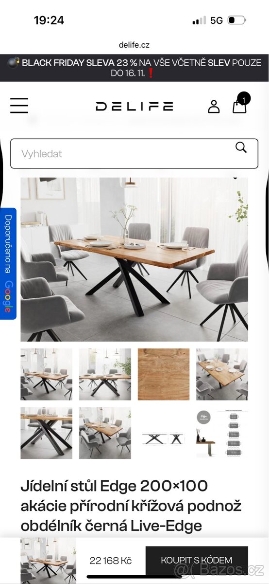 NOVÝ Luxusní jídelní set Masivní stůl se 6 křeslami - 18