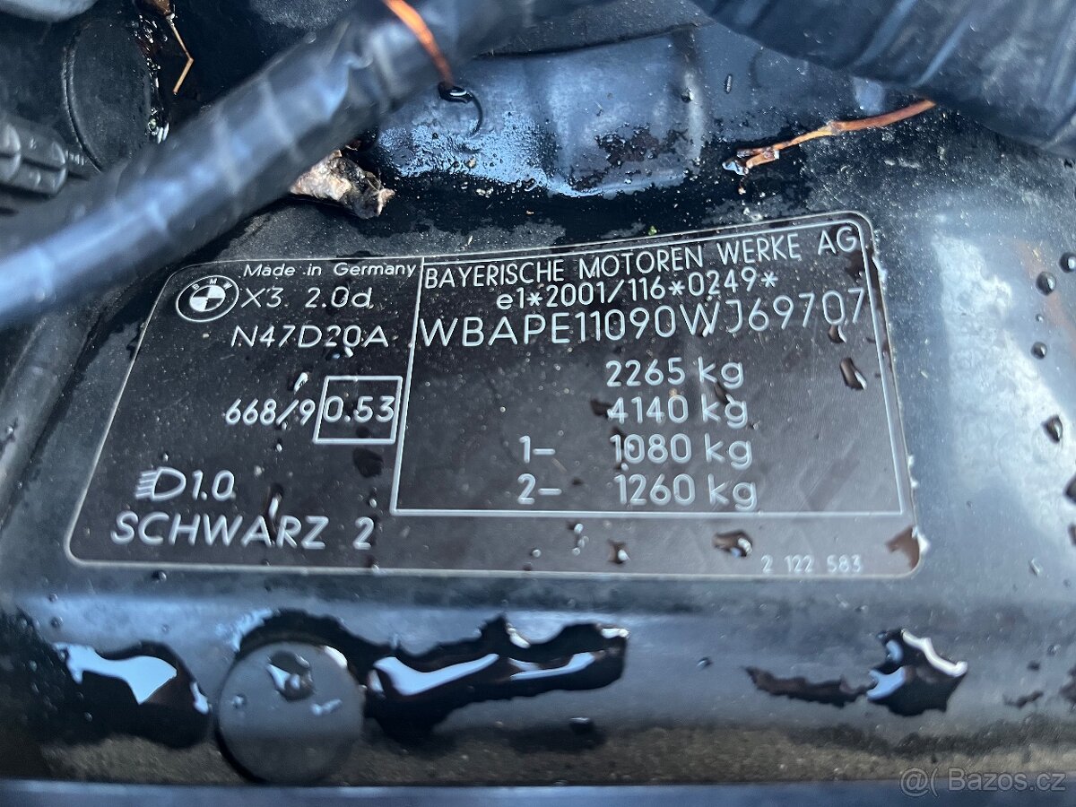 Bmw x3 e83 130kw manuál Schwarz 2 N47d20a pouze díly - 18