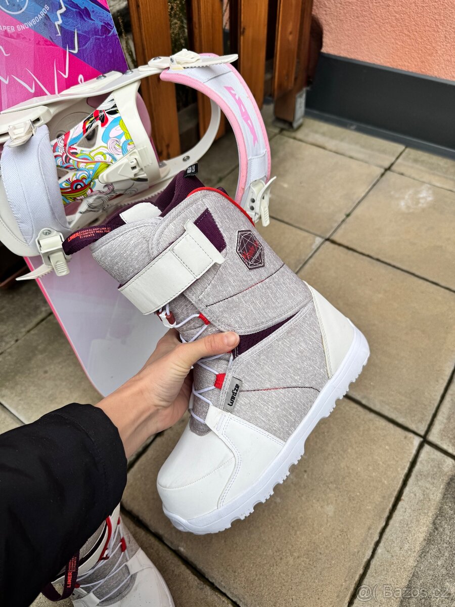 Nový snowboard s vázáním a botami - 18
