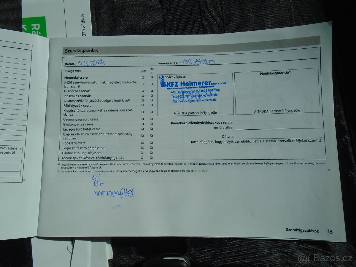 Škoda Rapid 1.2 55kW SERVISNÍ KNIHA - 18