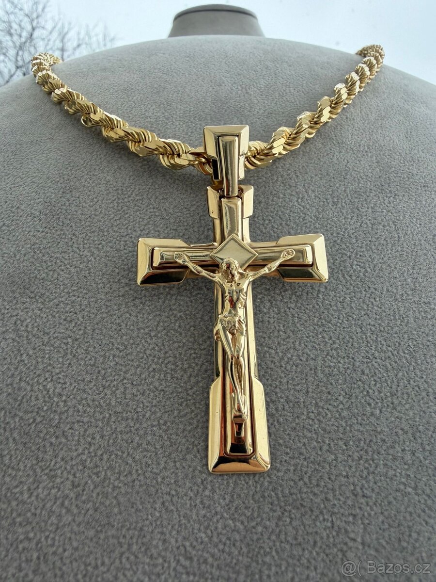 Zlaty kříž - přívěsek 19.67g 585 14k - NOVY NENOŠENÝ ZLATO - 18