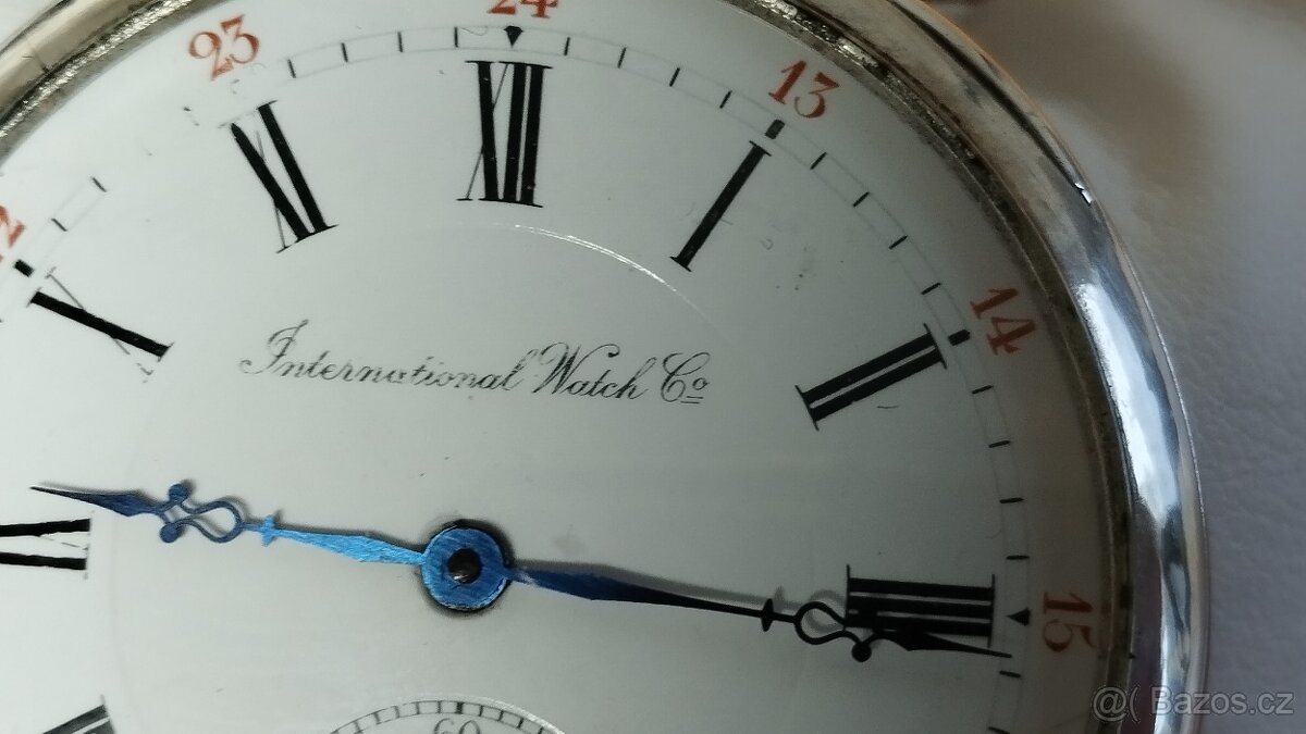 Stříbrné hodinky IWC po repasi, + řemnek navíc, krabička - 18