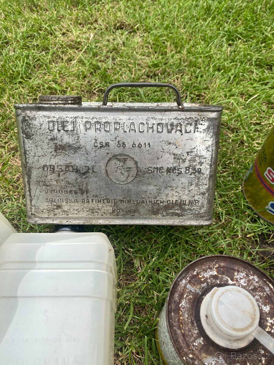 plechovka od oleje stará plechovka olej benzina retro moto - 18