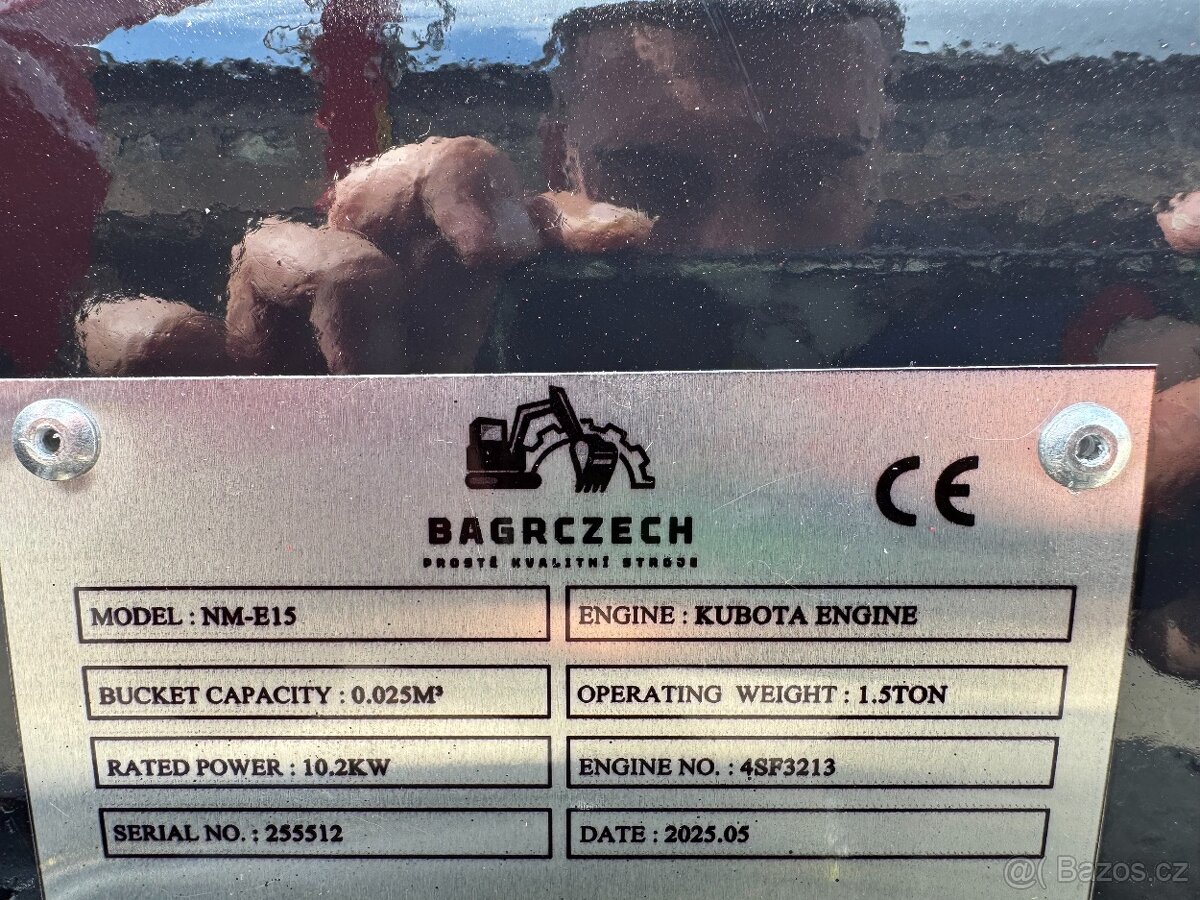 Minibagr A15 1500kg, Kubota BAGRCZECH - 18