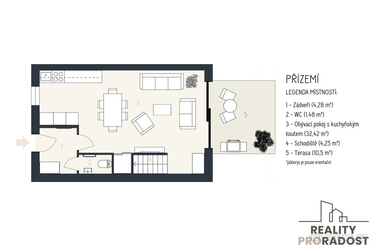 Prodej prosvětleného bytu 3+kk se zahradou, krytou terasou a - 18