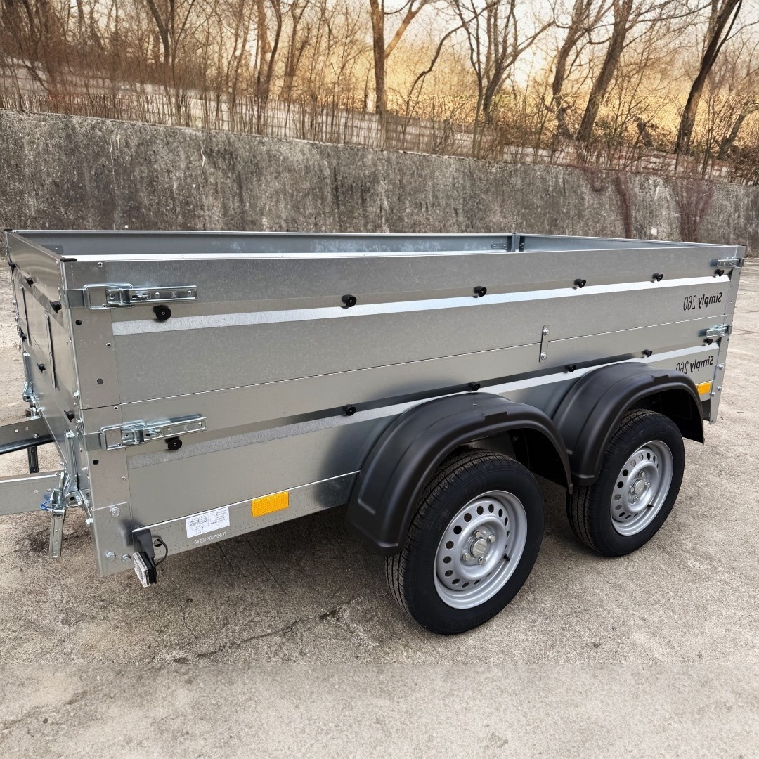 Dvouosý přívěsný vozík sklopný řidičák B, 2x náprava 750kg - 18