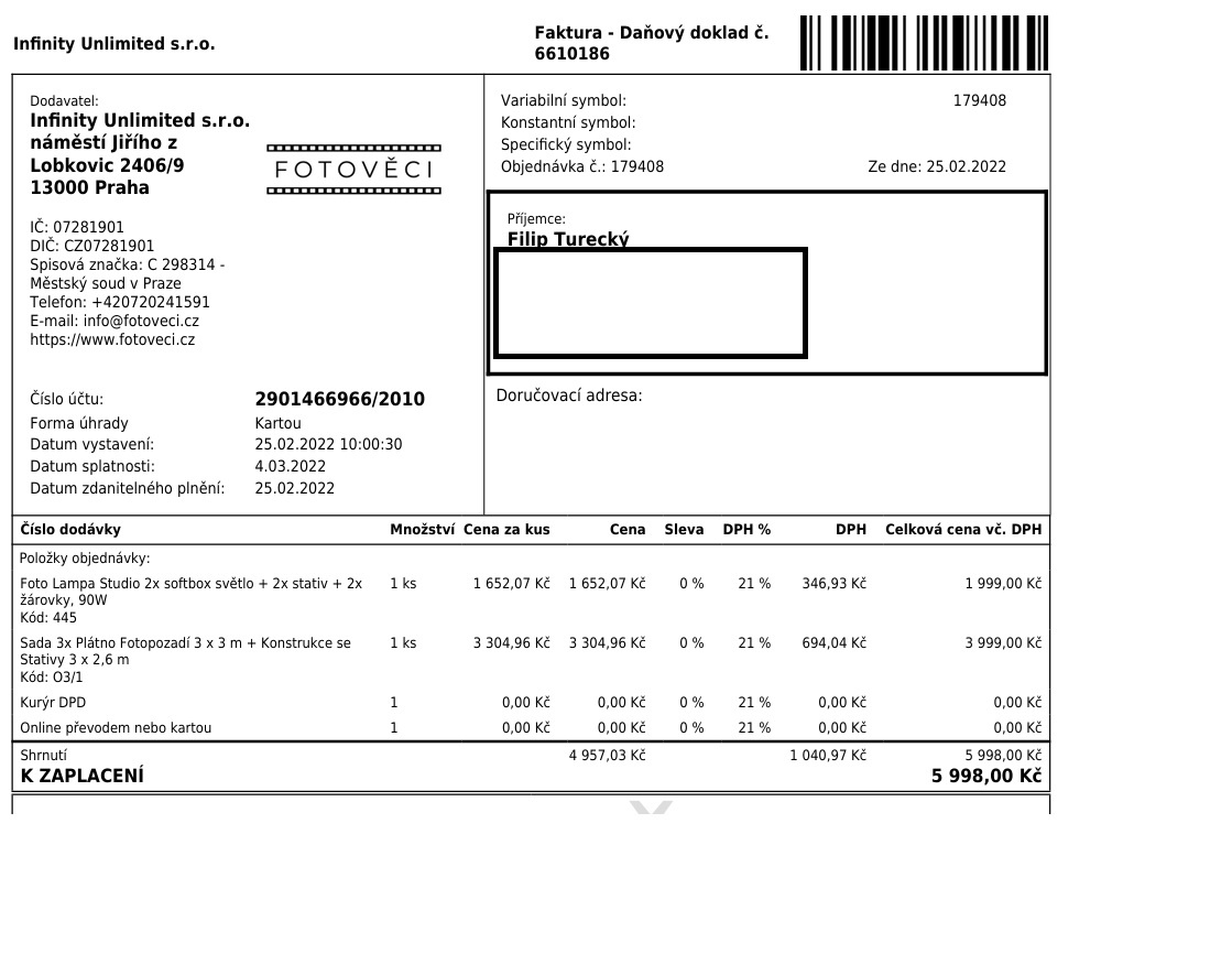 Fotopozadí (3- bílé, černé, zelené) + 2x softbox 90W - 18