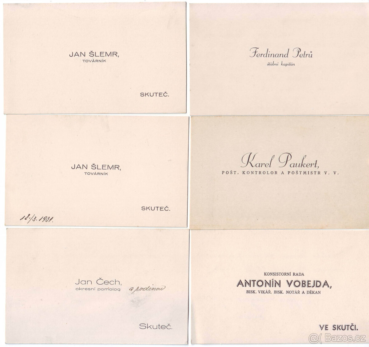 Staré tiskoviny, písemnosti a vizitky ze začátku 20.století - 18