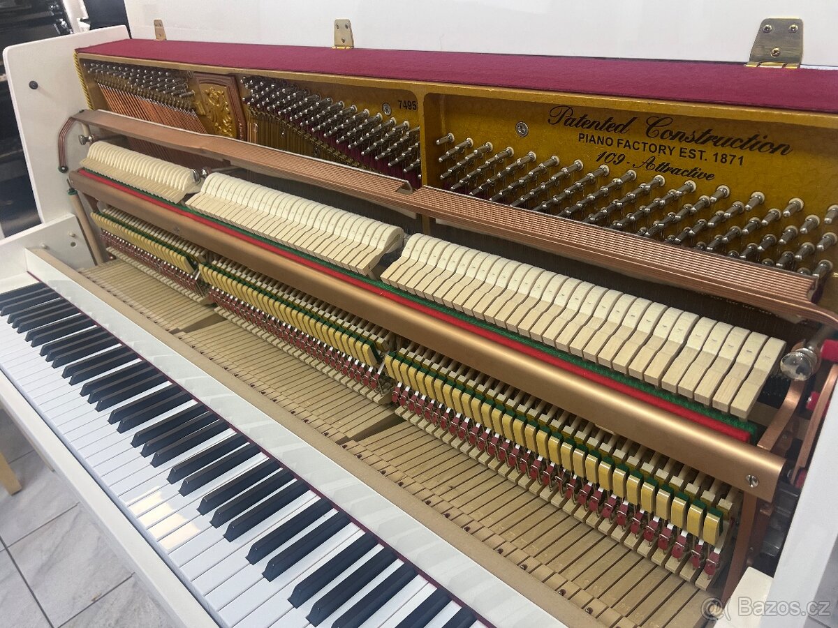 Bílé pianino Reiger Kloss se zárukou 5 let, doprava zdarma. - 18