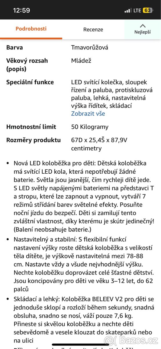 Nová dětská LED koloběžka scooter (116) - 18