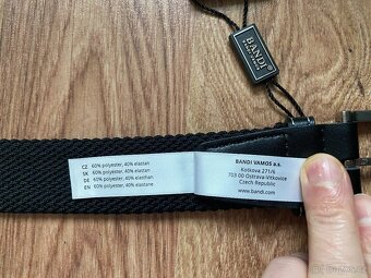 Nový pánský pružný opasek Bandi -L/XL, černý s modrými pruhy - 18