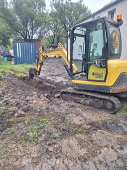 Výkopové práce minibagrem Yanmar, přeprava vozíkem 3t - 18
