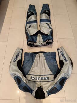 Vanucci Blau Titan-Pánská kožená moto kombinéza, dvoudílná - 18