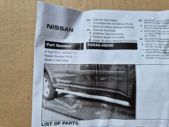 podsvícený boční SUV rám Nissan X-Trail II (T31) od 03/2007 - 18